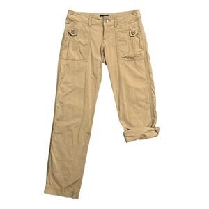 Marmot Pant Womens 6 Tan Convertible Roll Up Capri Stretch Outdoor Nylon Blend